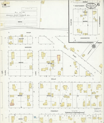 Sanborn Fire Insurance Map from Durand, Pepin County, Wisconsin (1910), Sheet #0006 - Historic Sanborn Fire Insurance Map Print, vintage old map wall art, antique decor, genealogy gift, Wisconsin Wisconsin map