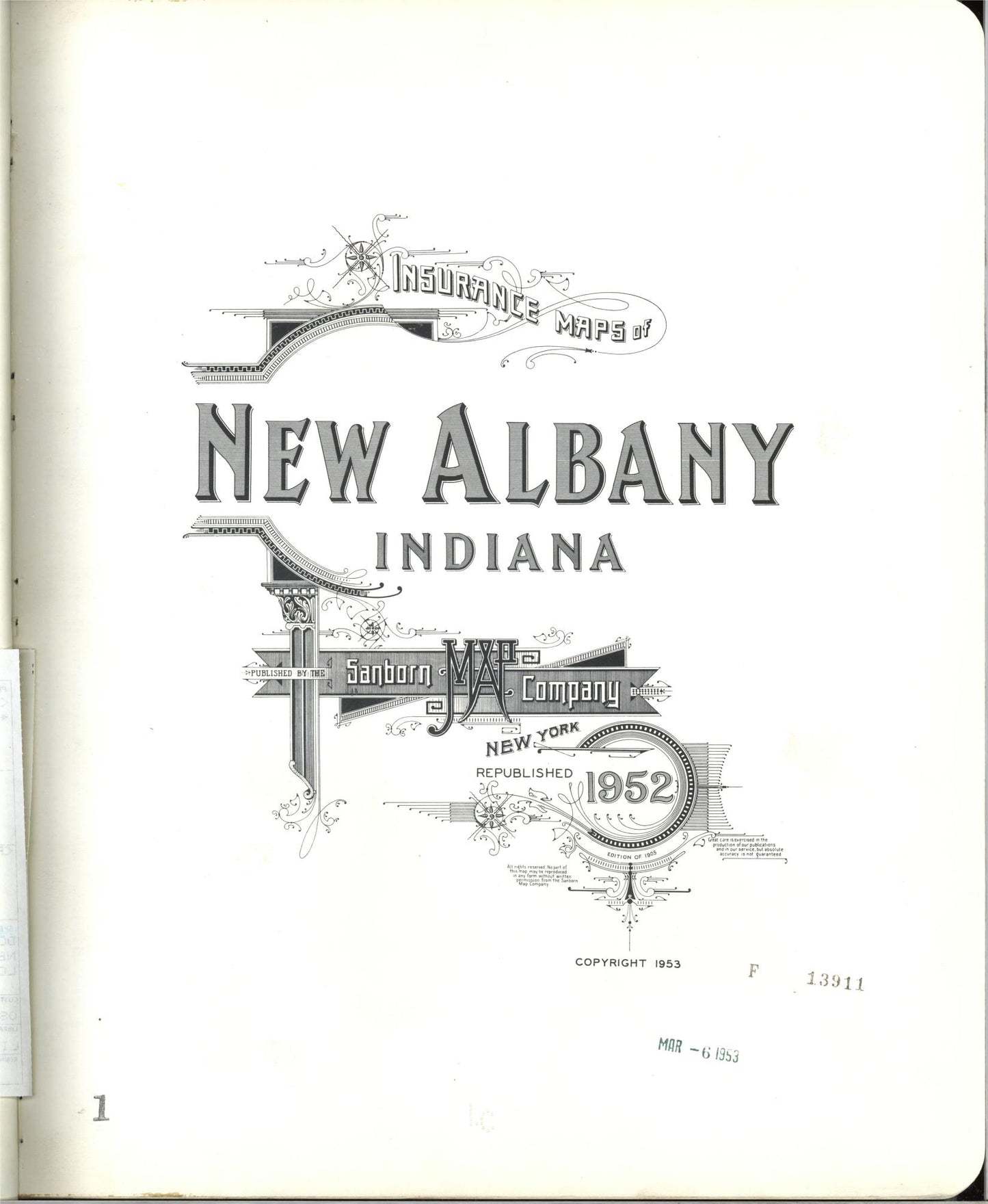 Sanborn Fire Insurance Map from New Albany, Floyd County, Indiana. (1952) – Historic Sanborn Fire Insurance Map Print