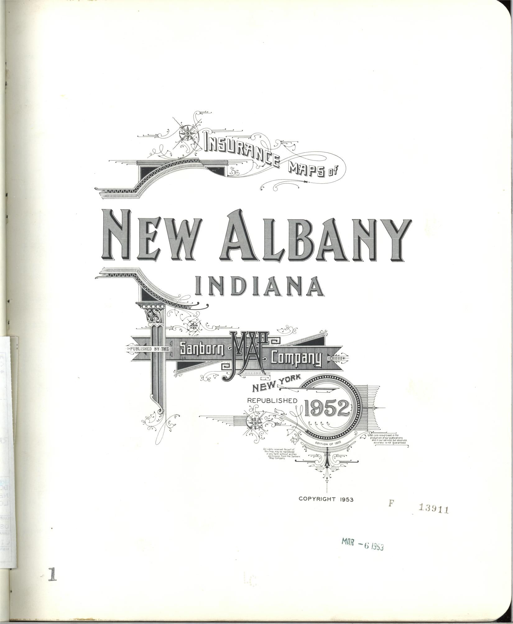 Sanborn Fire Insurance Map from New Albany, Floyd County, Indiana. (1952) – Historic Sanborn Fire Insurance Map Print