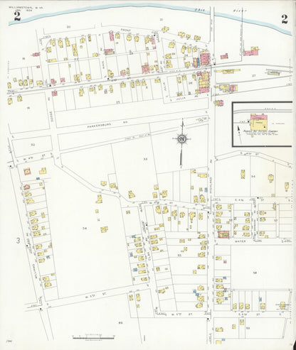 Sanborn Fire Insurance Map from Williamstown, Wood County, West Virginia (1934), Sheet #0002 - Complete Map Set gallery image, historic Sanborn map, vintage wall art, West Virginia West Virginia