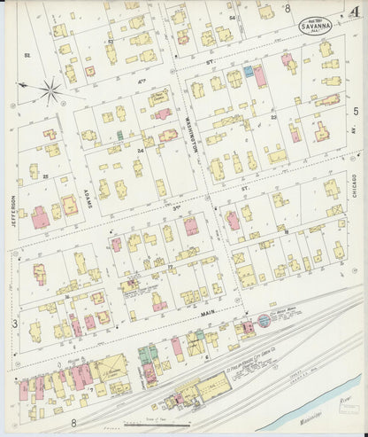Sanborn Fire Insurance Map from Savanna, Carroll County, Illinois (1897), Sheet #0004 - Complete Map Set gallery image, historic Sanborn map, vintage wall art, Illinois Illinois
