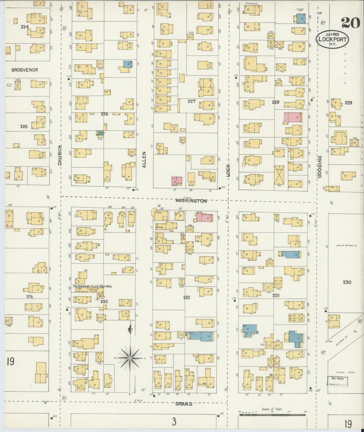 Sanborn Fire Insurance Map from Lockport, Niagara County, New York (1903), Sheet #0020 - Complete Map Set gallery image, historic Sanborn map, vintage wall art, New York New York
