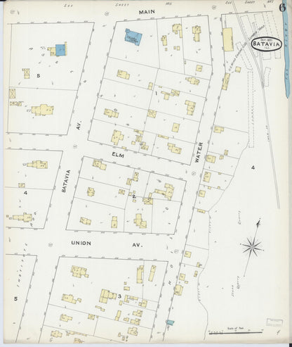 Sanborn Fire Insurance Map from Batavia, Kane County, Illinois (1891), Sheet #0006 - Complete Map Set gallery image, historic Sanborn map, vintage wall art, Illinois Illinois
