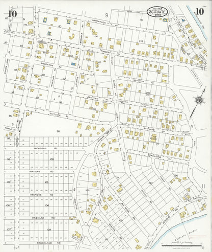 Sanborn Fire Insurance Map from Scituate, Plymouth County, Massachusetts (1926), Sheet #0010 - Historic Sanborn Fire Insurance Map Print, vintage old map wall art, antique decor, genealogy gift, Massachusetts Massachusetts map