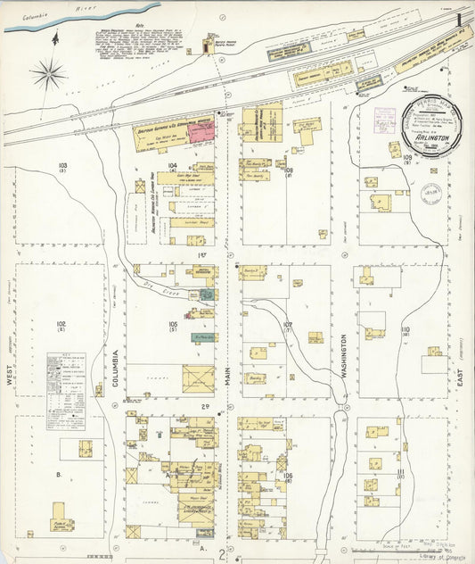 Sanborn Fire Insurance Map from Arlington, Gilliam County, Oregon (1900), Sheet #0001 - Historic Sanborn Fire Insurance Map Print, vintage old map wall art, antique decor, genealogy gift, Oregon Oregon map