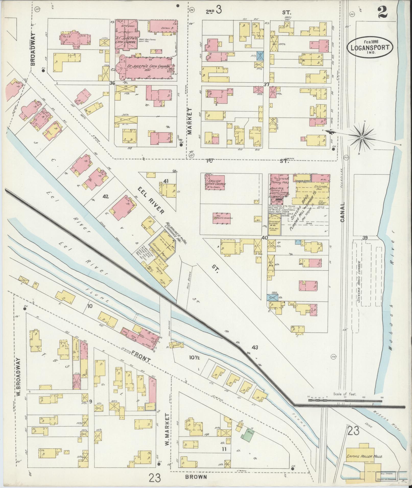 Sanborn Fire Insurance Map from Logansport, Cass County, Indiana (1898), Sheet #0002 - Complete Map Set gallery image, historic Sanborn map, vintage wall art, Indiana Indiana