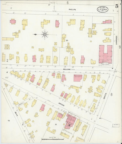 Sanborn Fire Insurance Map from Lyons, Wayne County, New York (1904), Sheet #0005 - Complete Map Set gallery image, historic Sanborn map, vintage wall art, New York New York