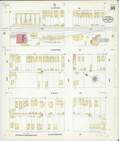 Sanborn Fire Insurance Map from Ashland, Boyd County, Kentucky (1907), Sheet #0018 - Complete Map Set gallery image, historic Sanborn map, vintage wall art, Kentucky Kentucky