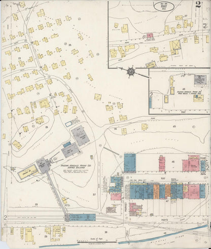 Sanborn Fire Insurance Map from Ray, Pinal County, Arizona (1919), Sheet #0002 - Complete Map Set gallery image, historic Sanborn map, vintage wall art, Arizona Arizona