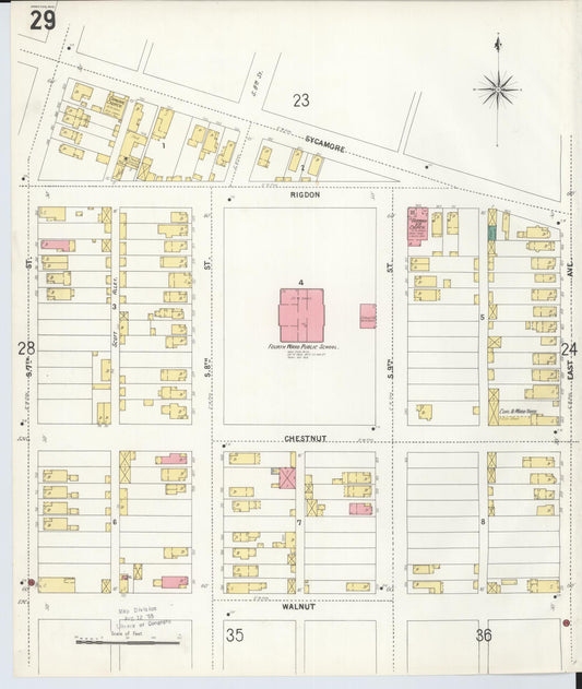 Sanborn Fire Insurance Map from Hamilton, Butler County, Ohio (1899), Sheet #0029 - Historic Sanborn Fire Insurance Map Print, vintage old map wall art, antique decor, genealogy gift, Ohio Ohio map