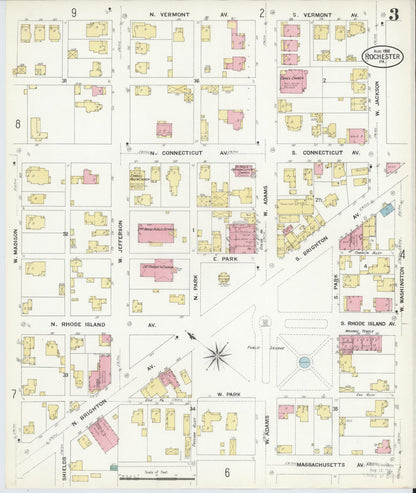 Sanborn Fire Insurance Map from Rochester, Beaver County, Pennsylvania (1908), Sheet #0003 - Complete Map Set gallery image, historic Sanborn map, vintage wall art, Pennsylvania Pennsylvania