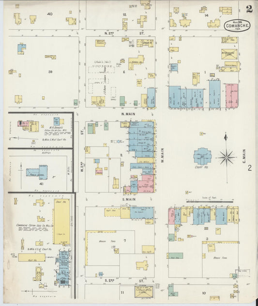 Sanborn Fire Insurance Map from Comanche, Comanche County, Texas (1896), Sheet #0002 - Historic Sanborn Fire Insurance Map Print, vintage old map wall art, antique decor, genealogy gift, Texas Texas map