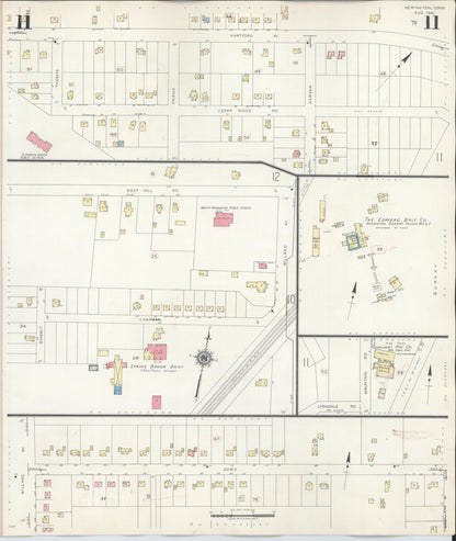 Sanborn Fire Insurance Map from Newington, Hartford County, Connecticut (1947), Sheet #0011 - Complete Map Set gallery image, historic Sanborn map, vintage wall art, Connecticut Connecticut