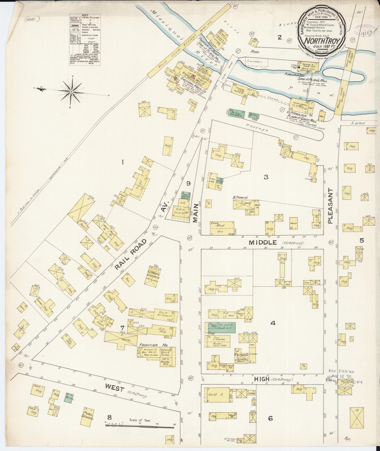Sanborn Fire Insurance Map from North Troy, Orleans County, Vermont. (1887) – Historic Sanborn Fire Insurance Map Print