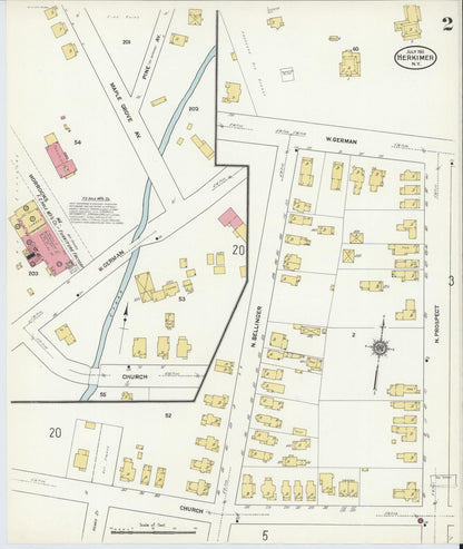 Sanborn Fire Insurance Map from Herkimer, Herkimer County, New York (1911), Sheet #0002 - Complete Map Set gallery image, historic Sanborn map, vintage wall art, New York New York
