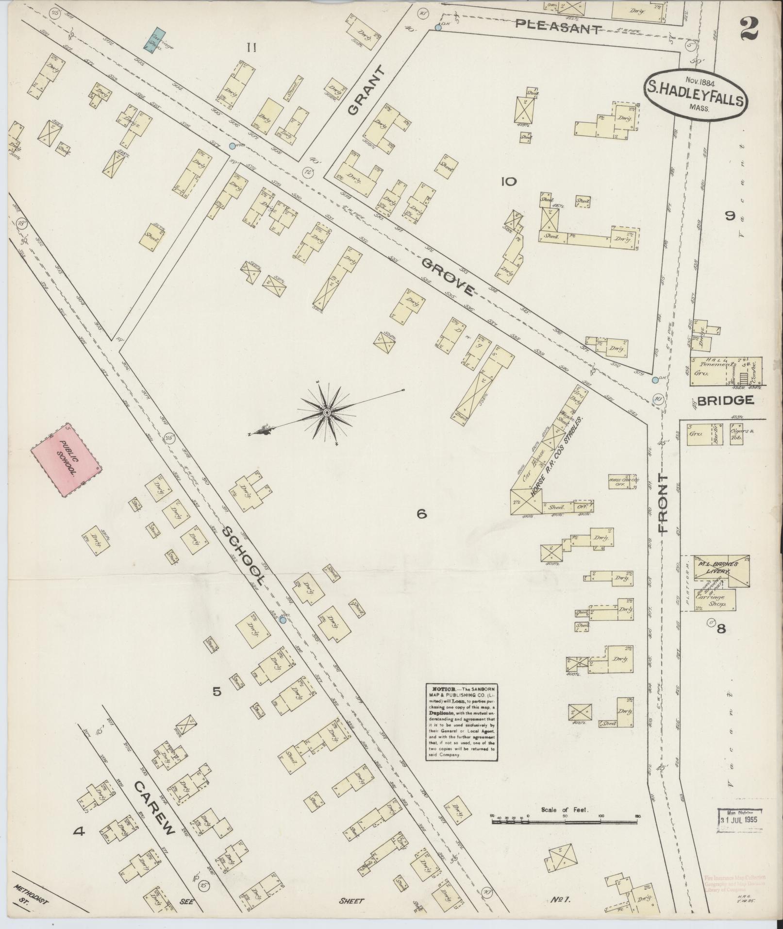 Sanborn Fire Insurance Map from South Hadley Falls, Hampshire County, Massachusetts (1884), Sheet #0002 - Complete Map Set gallery image, historic Sanborn map, vintage wall art, Massachusetts Massachusetts