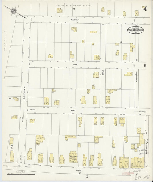Sanborn Fire Insurance Map from Warrensburg, Warren County, New York (1912), Sheet #0004 - Historic Sanborn Fire Insurance Map Print, vintage old map wall art, antique decor, genealogy gift, New York New York map