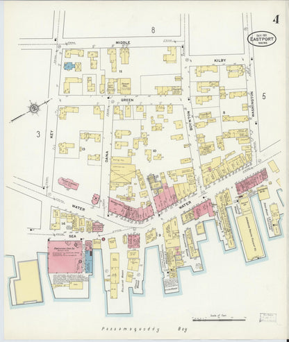 Sanborn Fire Insurance Map from Eastport, Washington County, Maine (1911), Sheet #0004 - Complete Map Set gallery image, historic Sanborn map, vintage wall art, Maine Maine