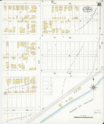 Sanborn Fire Insurance Map from Clinton, Clinton County, Iowa (1902), Sheet #0018 - Historic Sanborn Fire Insurance Map Print