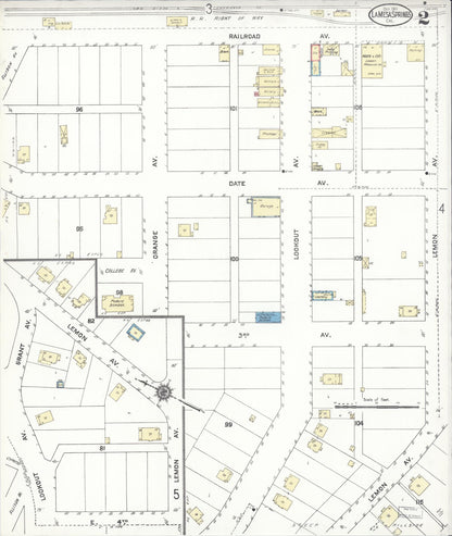 Sanborn Fire Insurance Map from La Mesa, San Diego County, California (1911), Sheet #0002 - Historic Sanborn Fire Insurance Map Print, vintage old map wall art, antique decor, genealogy gift, California California map
