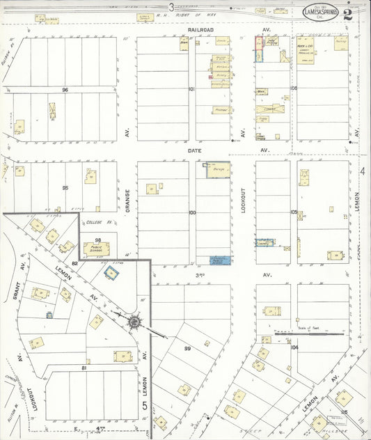 Sanborn Fire Insurance Map from La Mesa, San Diego County, California (1911), Sheet #0002 - Historic Sanborn Fire Insurance Map Print, vintage old map wall art, antique decor, genealogy gift, California California map