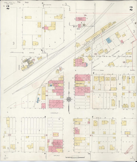 Sanborn Fire Insurance Map from Coal City, Grundy County, Illinois (1943), Sheet #0002 - Historic Sanborn Fire Insurance Map Print, vintage old map wall art, antique decor, genealogy gift, Illinois Illinois map