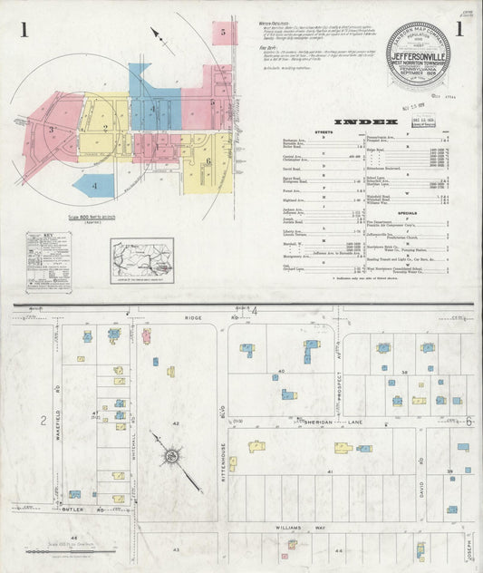 Sanborn Fire Insurance Map from Jeffersonville, Montgomery County, Pennsylvania. (1928) – Historic Sanborn Fire Insurance Map Print