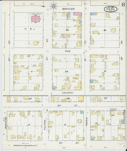 Sanborn Fire Insurance Map from Peru, La Salle County, Illinois (1892), Sheet #0008 - Complete Map Set gallery image, historic Sanborn map, vintage wall art, Illinois Illinois