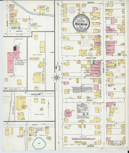 Sanborn Fire Insurance Map from West Milton, Miami County, Ohio (1905), Sheet #0001 - Historic Sanborn Fire Insurance Map Print, vintage old map wall art, antique decor, genealogy gift, Ohio Ohio map