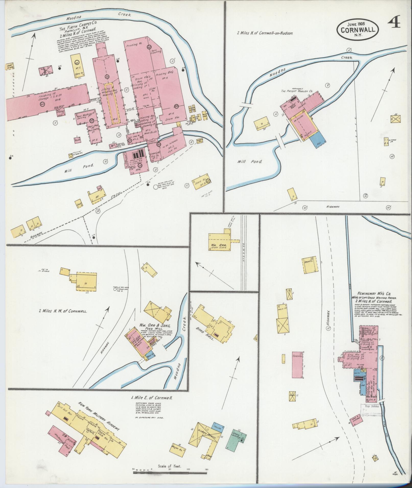 Sanborn Fire Insurance Map from Cornwall, Orange County, New York (1905), Sheet #0004 - Complete Map Set gallery image, historic Sanborn map, vintage wall art, New York New York