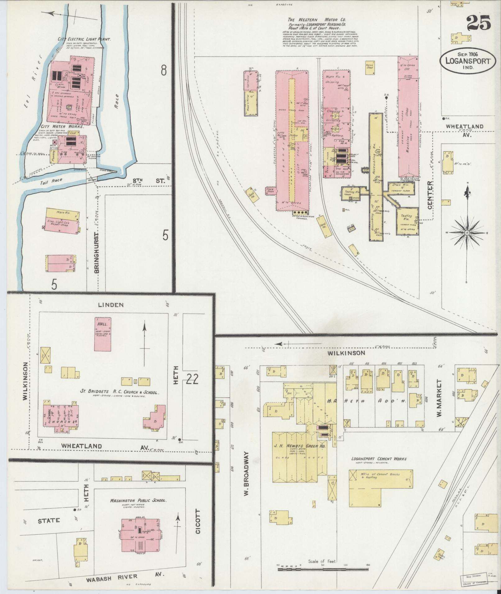 Sanborn Fire Insurance Map from Logansport, Cass County, Indiana (1906), Sheet #0025 - Complete Map Set gallery image, historic Sanborn map, vintage wall art, Indiana Indiana