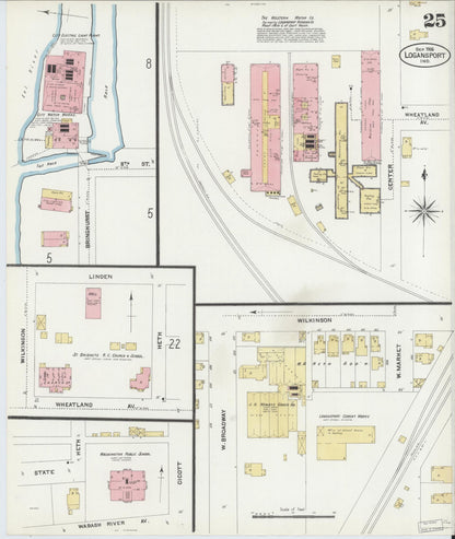 Sanborn Fire Insurance Map from Logansport, Cass County, Indiana (1906), Sheet #0025 - Complete Map Set gallery image, historic Sanborn map, vintage wall art, Indiana Indiana