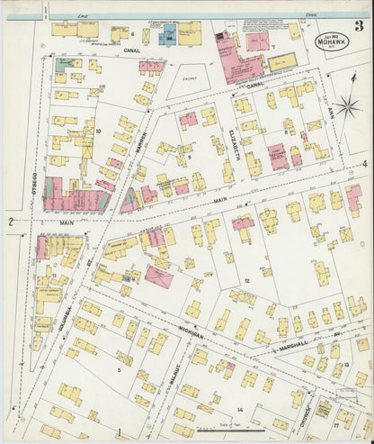 Sanborn Fire Insurance Map from Mohawk, Herkimer County, New York (1902), Sheet #0003 - Historic Sanborn Fire Insurance Map Print, vintage old map wall art, antique decor, genealogy gift, New York New York map