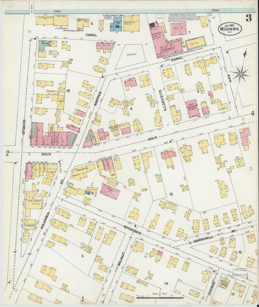Sanborn Fire Insurance Map from Mohawk, Herkimer County, New York (1902), Sheet #0003 - Historic Sanborn Fire Insurance Map Print, vintage old map wall art, antique decor, genealogy gift, New York New York map