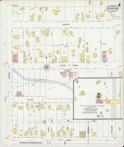 Sanborn Fire Insurance Map from Staunton, Macoupin County, Illinois (1899), Sheet #0004 - Complete Map Set gallery image, historic Sanborn map, vintage wall art, Illinois Illinois
