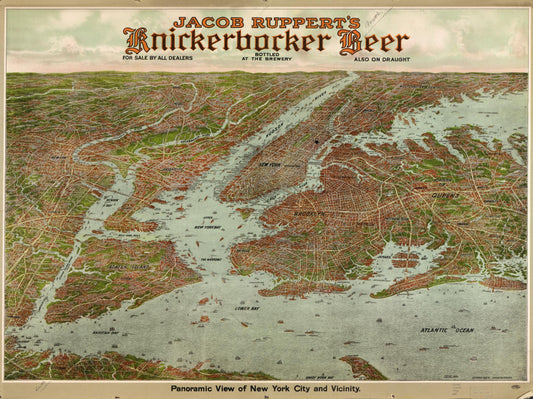 Panoramic view of New York City and vicinity. (1912) – Historic Bird’s-Eye View Panorama Print