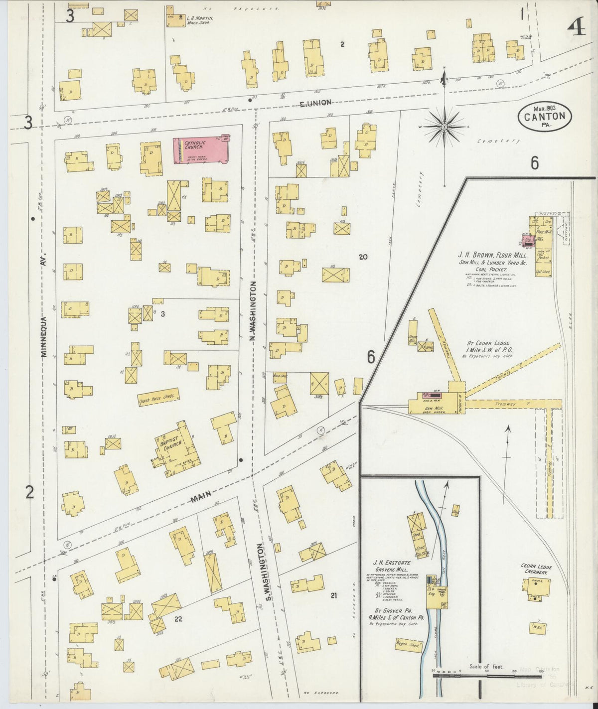 Sanborn Fire Insurance Map from Canton, Bradford County, Pennsylvania (1903), Sheet #0004 - Complete Map Set gallery image, historic Sanborn map, vintage wall art, Pennsylvania Pennsylvania