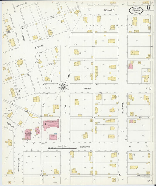 Sanborn Fire Insurance Map from Henry, Marshall County, Illinois (1907), Sheet #0006 - Historic Sanborn Fire Insurance Map Print, vintage old map wall art, antique decor, genealogy gift, Illinois Illinois map