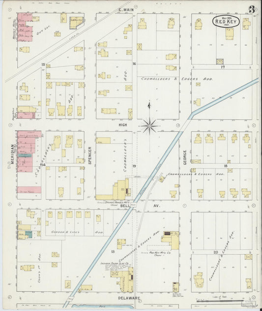 Sanborn Fire Insurance Map from Redkey, Jay County, Indiana (1895), Sheet #0003 - Historic Sanborn Fire Insurance Map Print, vintage old map wall art, antique decor, genealogy gift, Indiana Indiana map