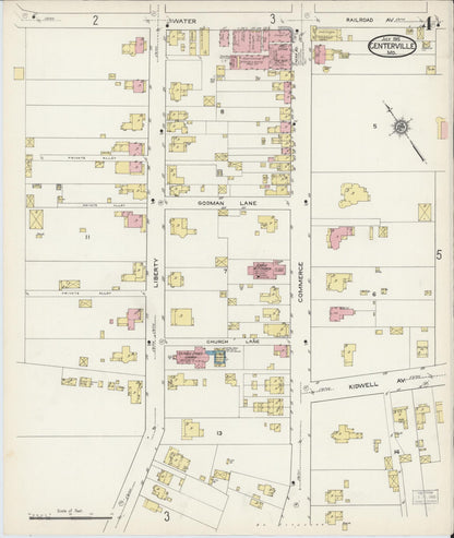 Sanborn Fire Insurance Map from Centreville, Queen Anne's County, Maryland (1915), Sheet #0004 - Complete Map Set gallery image, historic Sanborn map, vintage wall art, Maryland Maryland