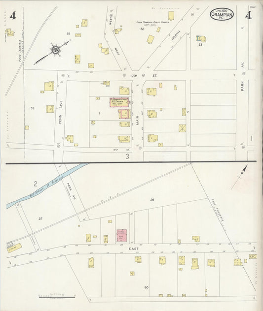 Sanborn Fire Insurance Map from Grampian, Clearfield County, Pennsylvania (1930), Sheet #0004 - Historic Sanborn Fire Insurance Map Print, vintage old map wall art, antique decor, genealogy gift, Pennsylvania Pennsylvania map