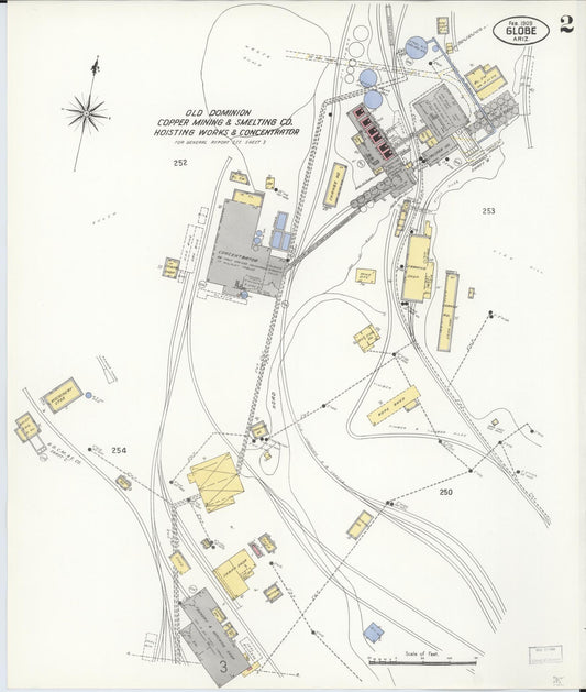 Sanborn Fire Insurance Map from Globe, Gila County, Arizona (1909), Sheet #0002 - Historic Sanborn Fire Insurance Map Print, vintage old map wall art, antique decor, genealogy gift, Arizona Arizona map