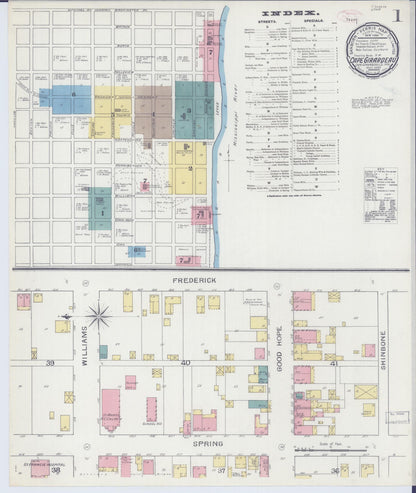 Sanborn Fire Insurance Map from Cape Girardeau, Cape Girardeau County, Missouri (1893), Sheet #0001 - Complete Map Set gallery image, historic Sanborn map, vintage wall art, Missouri Missouri