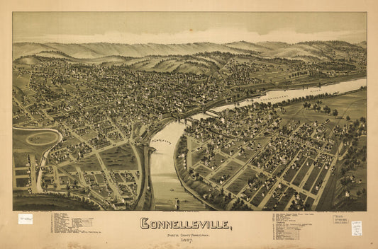 Connellsville, Fayette County, Pennsylvania 1897 (1897) – Historic Bird’s-Eye View Panorama Print