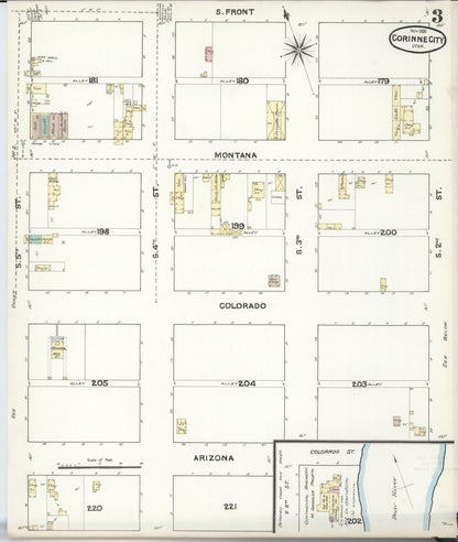 Sanborn Fire Insurance Map from Corinne, Box Elder County, Utah (1890), Sheet #0003 - Complete Map Set gallery image, historic Sanborn map, vintage wall art, Utah Utah
