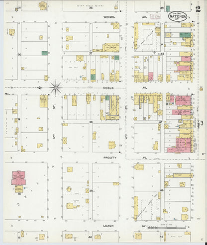 Sanborn Fire Insurance Map from Watonga, Blaine County, Oklahoma (1904), Sheet #0002 - Complete Map Set gallery image, historic Sanborn map, vintage wall art, Oklahoma Oklahoma