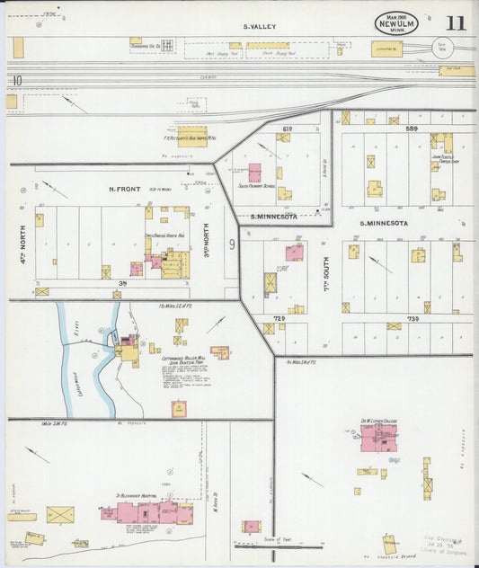 Sanborn Fire Insurance Map from New Ulm, Brown County, Minnesota (1905), Sheet #0011 - Historic Sanborn Fire Insurance Map Print, vintage old map wall art, antique decor, genealogy gift, Minnesota Minnesota map