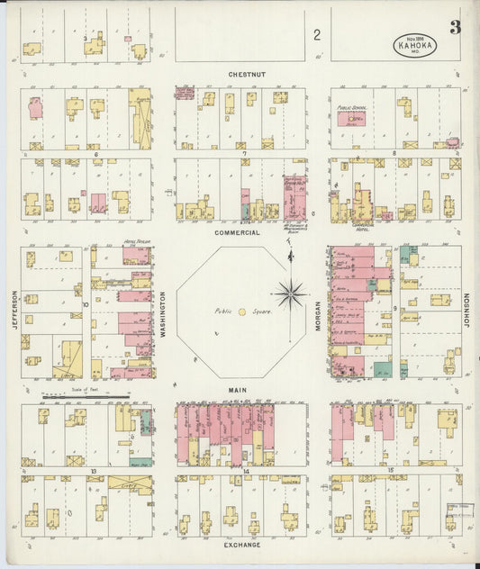 Sanborn Fire Insurance Map from Kahoka, Clark County, Missouri (1898), Sheet #0003 - Historic Sanborn Fire Insurance Map Print, vintage old map wall art, antique decor, genealogy gift, Missouri Missouri map