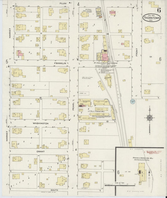 Sanborn Fire Insurance Map from Thorntown, Boone County, Indiana (1915), Sheet #0006 - Historic Sanborn Fire Insurance Map Print, vintage old map wall art, antique decor, genealogy gift, Indiana Indiana map