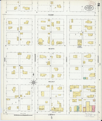 Sanborn Fire Insurance Map from Glencoe, Mcleod County, Minnesota (1899), Sheet #0002 - Historic Sanborn Fire Insurance Map Print, vintage old map wall art, antique decor, genealogy gift, Minnesota Minnesota map